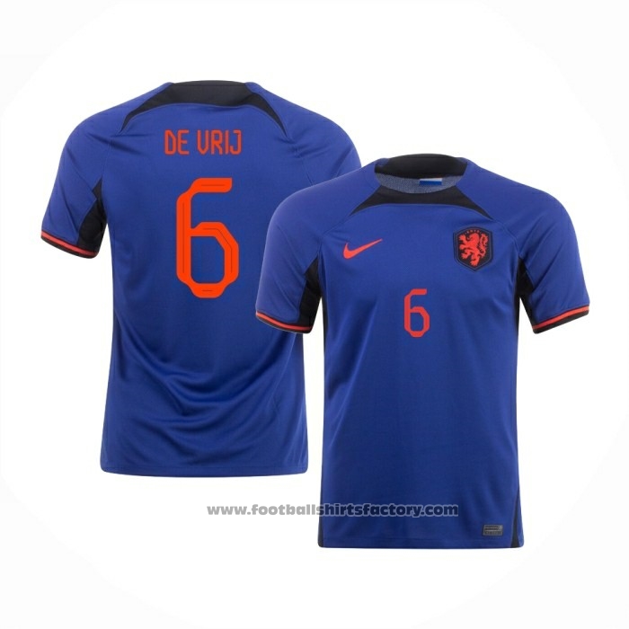 Holland Player de Vrij Away Shirt 2022